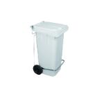 Pedaalemmer -mobiel - wit - wit deksel - 120 lt artikelfoto