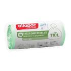 Sac poubelle vert biodégradable 70 x 110 cm 32µ 110 l 20 sacs Alfapac photo du produit