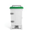 Poubelle &agrave; p&eacute;dale ouverture frontale couvercle vert 90 l Open up photo du produit