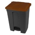 Poubelle &agrave; p&eacute;dale recycl&eacute;e anthracite couvercle brun 70 l photo du produit