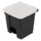 Poubelle &agrave; p&eacute;dale recycl&eacute;e anthracite couvercle blanc 30 l photo du produit