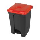 Pedaalemmer gerecycleerd antraciet rood deksel 45 l artikelfoto
