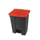 Pedaalemmer gerecycleerd antraciet rood deksel 70 l artikelfoto