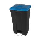 Pedaalemmer gerecycleerd antraciet blauw deksel 90 l artikelfoto