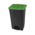 Pedaalemmer gerecycleerd antraciet groen deksel 90 l artikelfoto