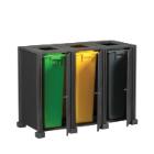 Gerecycleerde afvalscheidingsmeubel 3 stromen zwart uit tetra pak 240 l\n100% ge artikelfoto