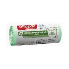 Housse container vert biod&eacute;gradable 88 x 120 cm 18&micro; 120 l 25 sacs Alfapac photo du produit