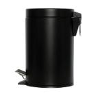 Poubelle &agrave; p&eacute;dale m&eacute;tal noire 3 l photo du produit