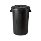 Poubelle ronde noir avec couvercle 100 l photo du produit