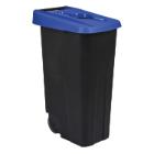 Container noir recyclé sur roues couvercle bleu 110 l movatri green photo du produit