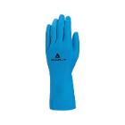 Latex handschoen 40 cm blauw gevlokt M7/8 artikelfoto