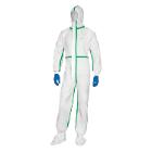 DT119 : combinaison non-tiss&eacute; avec capuche - &agrave; usage unique - blanc - M photo du produit