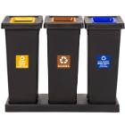 Sorteerafvalbak 3 stromen 3 x 50 l compleet kit  Ecogreen artikelfoto