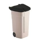 Container mobile beige couvercle noir 110 l photo du produit