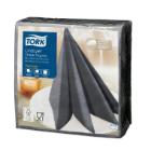 Serviette dinner gris anthracite 39x39 cm 1 pli 12x50 pc Tork LinStyle photo du produit