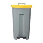Poubelle mobile à pédale boogy : jaune/gris - 90 lt photo du produit