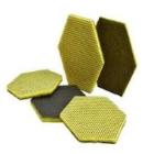 Tampon abrasif hexagonale jaune vert 13,9 x 13,9 cm Scotch Brite photo du produit