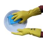 Schoonmaakhandschoen latex hypoallergeen geel M Safegrip artikelfoto