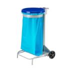 Mobile zakhouder 110 l grijs met pedaal en blauw deksel Collecroule artikelfoto