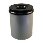 Poubelle anti-feu 15 l gris couvercle noir photo du produit