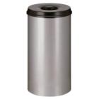 Vuurbestendige afvalbak 50 l aluminium deksel zwart artikelfoto