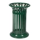 Corbeille metal : 60 lt - vert mousse - fixations au sol photo du produit