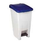 Verplaatsbare pedaalemmer : 60 lt - wit/blauw - plastic - basic lijn artikelfoto