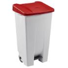 Verplaatsbare Pedaalemmer - 120lt - mobily - wit / rood artikelfoto