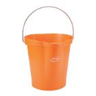 Seau - orange - gradu&eacute; - bec verseur - 12 lt - "vikan" photo du produit