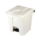 Poubelle à pédale - blanc - couvercle blanc - 30 lt photo du produit