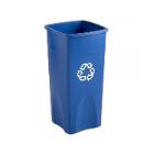 Afvalbak vierkant : blauw - recycling logo - 87 lt artikelfoto