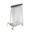 Collector met klep inox met pedaal met 2 wieltjes 110 l artikelfoto