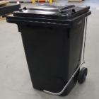 Container : antracite grijs - op wieltjes - met pedaal - 120 lt artikelfoto