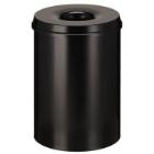 Poubelle anti-feu 110 l noir couvercle noir photo du produit