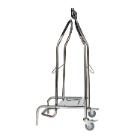 Zakhouder 110 l inox met rubberen klem op 2 wieltjes artikelfoto