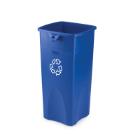 Collecteur carré : 87 lt - bleu - logo recyclage - 41.9 x 39.4 x 78.8 cm photo du produit