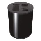 Poubelle de tri - 3 compartiments - acier - noir - 40 lt photo du produit