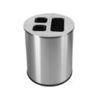 Poubelle de tri - 3 compartiments - inox satiné - 40 lt photo du produit