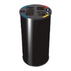 Poubelle de tri - 3 compartiments - acier - noir - 60 lt photo du produit