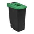 Poubelle de tri mobile movatri : 85 lt - noir et vert photo du produit