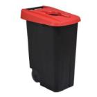 Poubelle de tri mobile movatri : 85 lt - noir et rouge photo du produit