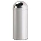 Poubelle push avec couvercle à trappe : gris métal - 45 lt photo du produit