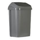 Afvalbak - grijs  - gerecycleerd pp - swingdeksel - 50 lt artikelfoto
