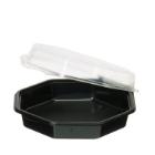 Ravier 1 compartiment noir couvercle transparent 640 cc 270 pc Octaview photo du produit