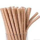 Pailles flexible : carton - papier - brun kraft - 22 cm - Ø 5,8 mm - 3600 pc photo du produit