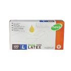 Gant latex usage unique non st&eacute;rile poudr&eacute; 5 gr blanc L 100 pc photo du produit