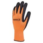Gebreide handschoen polyester latex palm mechanische bescherming oranje XL Apoll artikelfoto