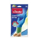 Schoonmaakhandschoen latex kamillegeur blauw groen M Comfort Extra artikelfoto