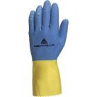 Schoonmaakhandschoen latex blauw en geel XS Duocolor artikelfoto