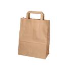 Draagtas : papier - platte handgrepen - bruin - 32+14 x 42 cm - 80 gr /m² artikelfoto